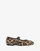 Flat ballerina in leopard-print leather 