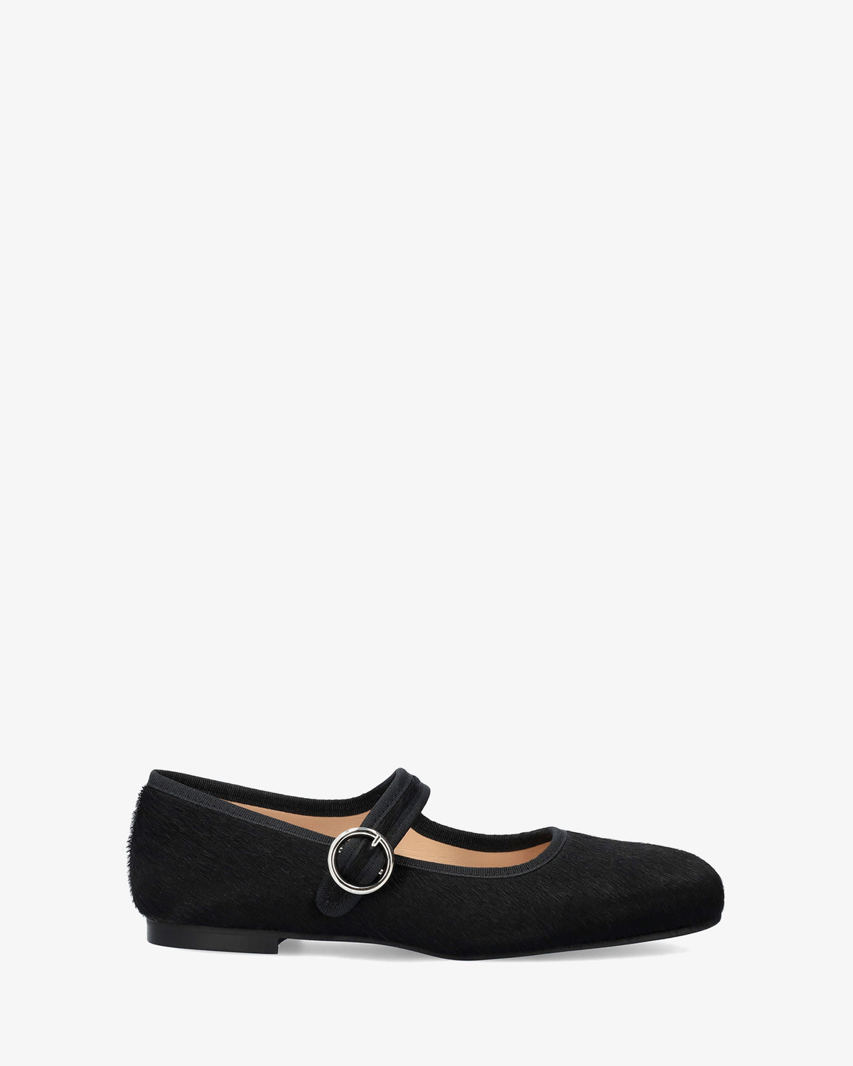 Ballerine plate en cuir noir 