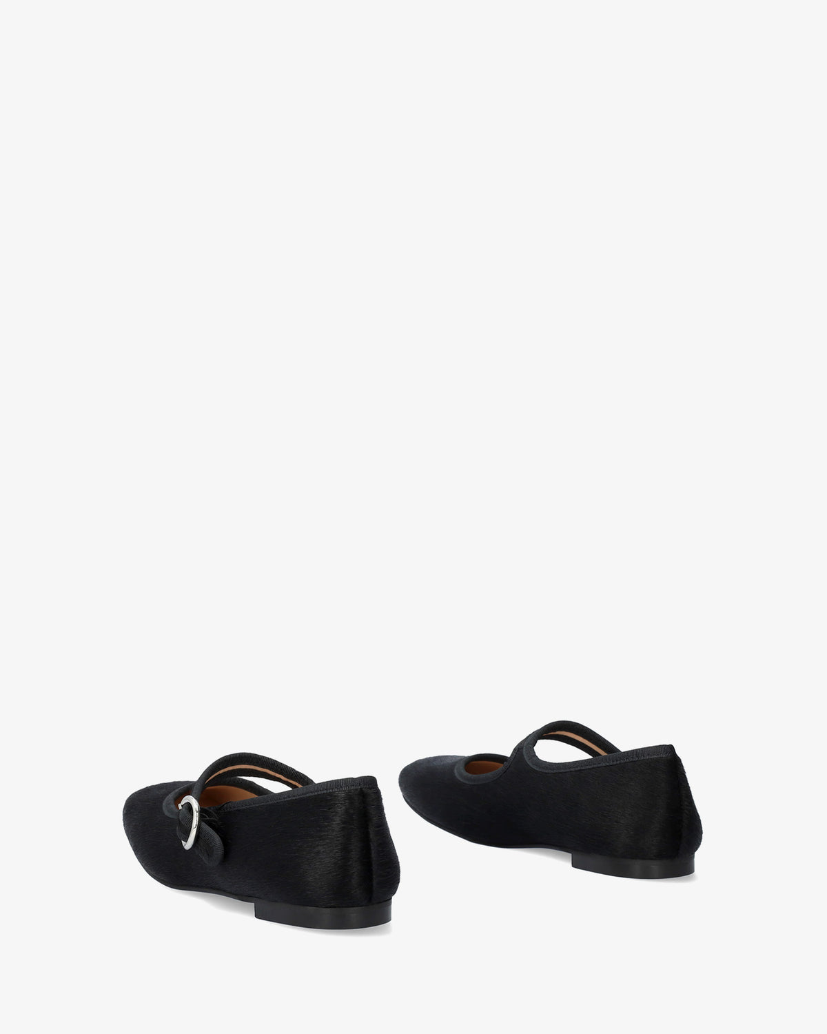 Ballerine plate en cuir noir 