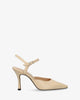Slingback leather heels ivory