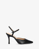 Slingback leather heels black