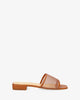 Brown leather flat sandals
