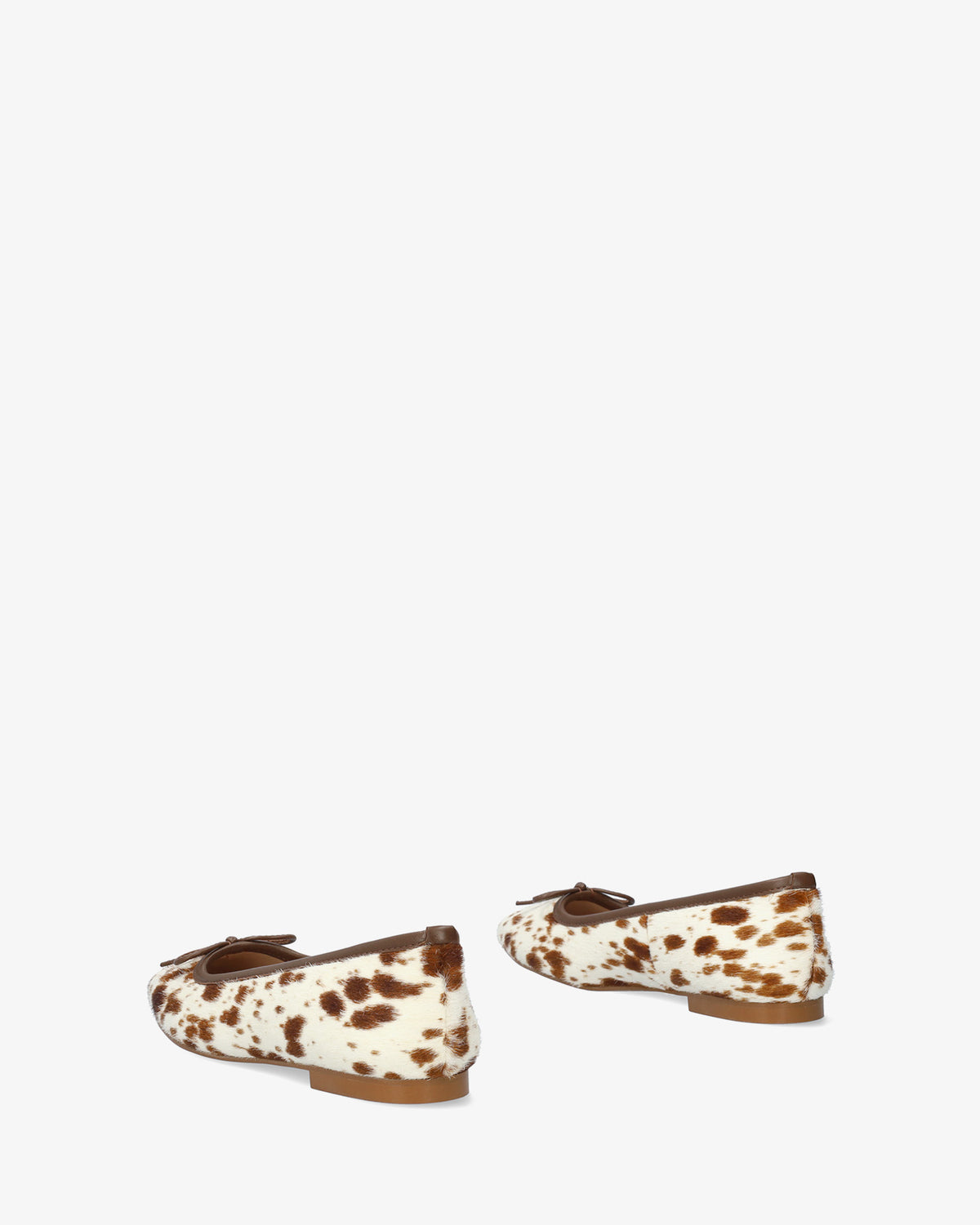Ballerine plate en cuir à imprimé cowhide 