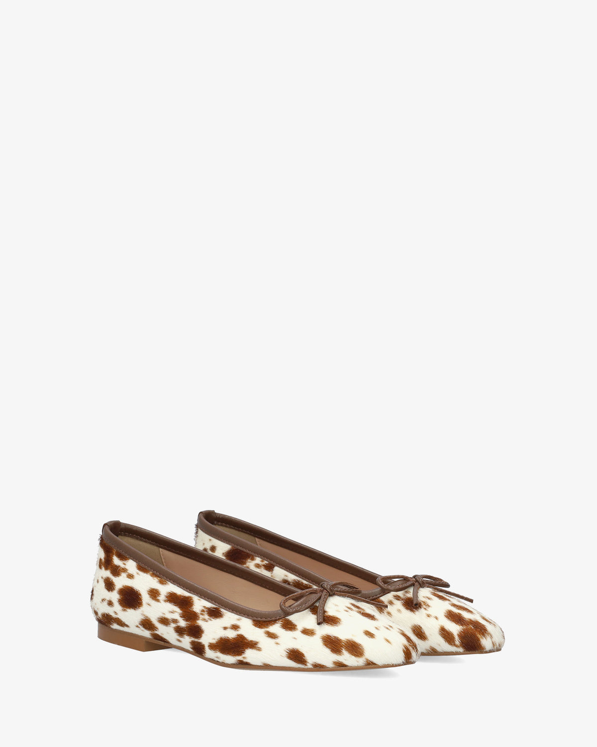 Ballerine plate en cuir à imprimé cowhide 