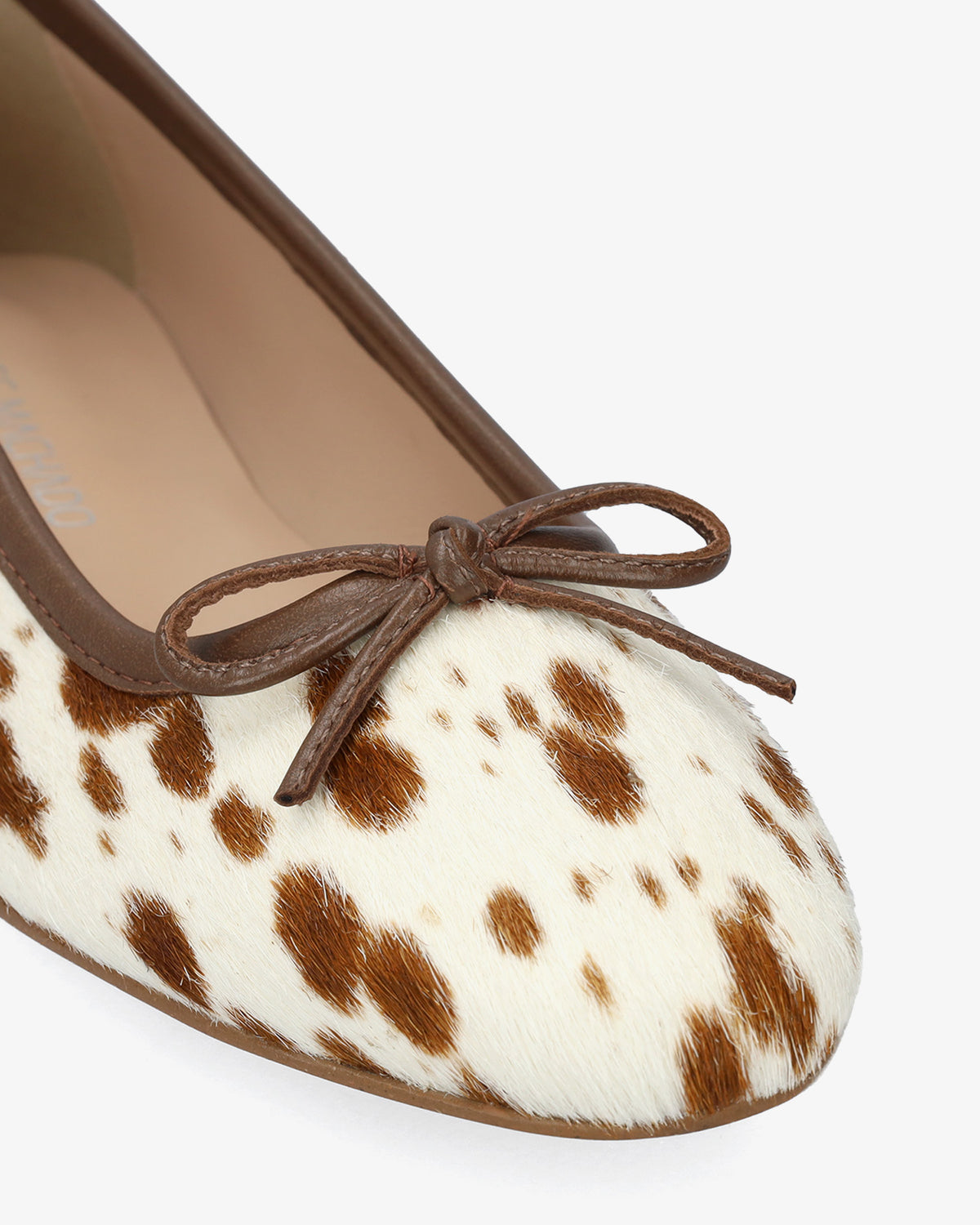 Ballerine plate en cuir à imprimé cowhide 