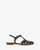 Kaki leather sandals