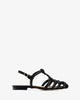 Black leather sandals