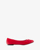 Ballerines classiques aspect cuir souple rouge