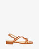 Flat brown leather sandals