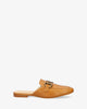 Flat slingback loafer in camel leather