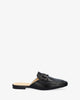 Flat slingback loafer in black leather