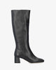 Bota alta en piel negro