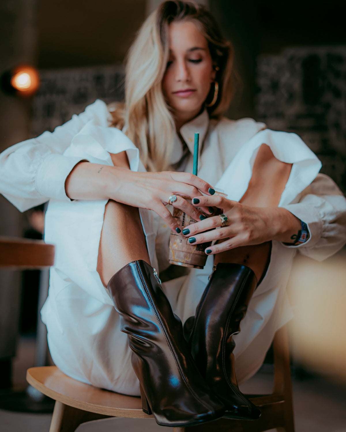 Absatz-Stiefelette aus softem Braun 